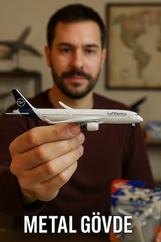 Metal Gövde Majorette Lufthansa Airbus A350 900 Ucak Modeli 11 Cm Serbest Tekerlek 1:64 Ölçek