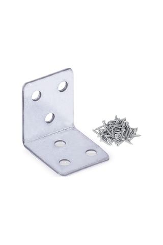 Mobilya Dolap Köşe Bağlantı Sabitleme L Demir Gönye 35x35x30 Mm 25 Adet Diğer