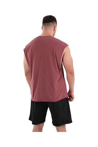 Kingsize Nutrition Kingsize Darksteel Antik Yıkamalı Kolsuz T-shirt Bordo