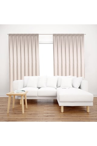 Premier Home Saten Fon Perde 140x260 Krem