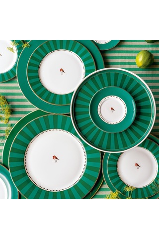 Yeşil Porselen Yemek Tabağı 26,5 Cm