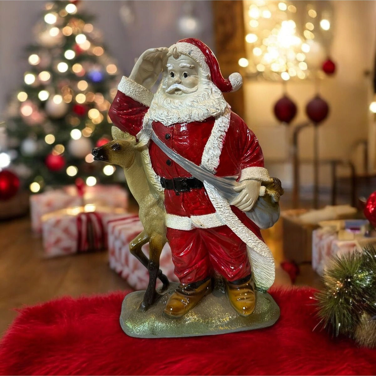 Dekoratif Polyester Tekli Noel Baba Biblo .