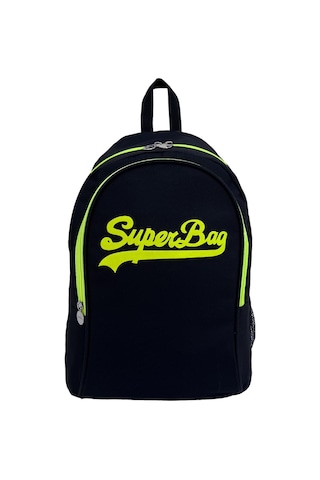 Superbag Sırt Çantası Siyah-Fosforlu Sarı Seyahat Kurs Okul Günlük Kullanım Siyah - Sarı