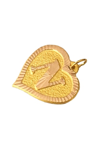 0.25 Gram 14 Ayar N Harfi Kalp Kolye Ucu