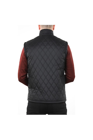 Neowit Erkek Siyah Içi Polarlı Rahat Kalıp Kapitone Şişme Yelek Siyah