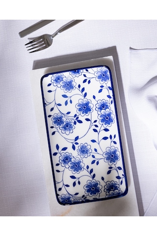 Madame Coco Reve Bleu Seren Dikdörtgen Tabak - 22 Cm - Mavi/beyaz 8684427225745 Çok Renkli