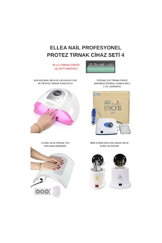 Protez Tırnak Cihaz Seti 210 & Tırnak Toz Toplama & X26 Max Uv 81 Led & Mini Sterilizatör