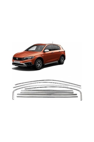Fiat Egea Cross Krom Cam Çerçevesi 8 Prç.