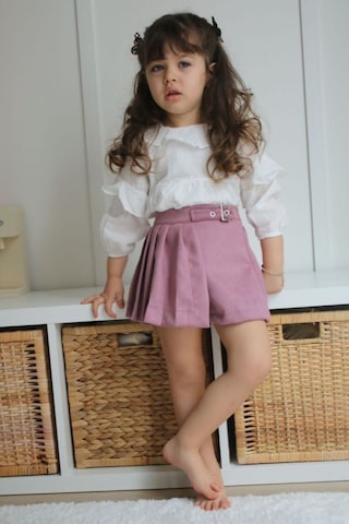 Süet Şort Etek Bluz Kız Çocuk Alt Üst Tarz Takım 001