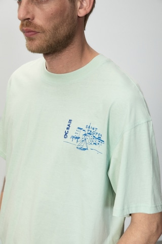 Grımelange Alonzo Erkek Oversize Fit %100 Pamuk Nakışlı Ve Baskılı Mint Yeşil T-shirt Mint Yeşili
