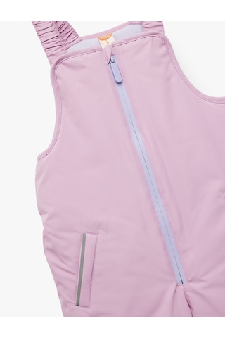 Koton Kare Yaka Cep Detaylı Fermuarlı Oversize Kar Tulumu Pembe 6wmg00016aw Gül