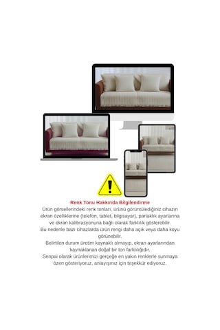 Pamuklu Koltuk Örtüsü 170x210 Cm Tekli&üçlü Koltuk,çekyat Ve Berjer İçin Krem