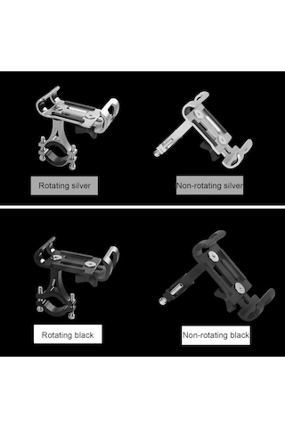 Folinda Alüminyum Allyum Kola Telefon Tutucu - 360 Döner, Su Geçirmez, 20-38mm Çap Uyumlu, Bisiklet/motorsiklet Navigasyon İçin Gümüş Renk GÜMÜŞ