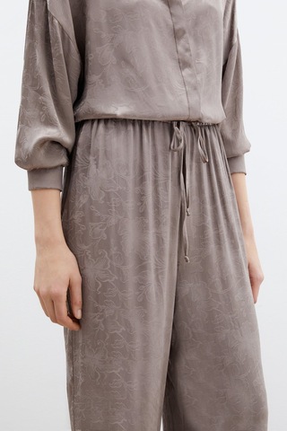Sateen Jakarlı Saten Pantolon - Vizon-136048 Vizon