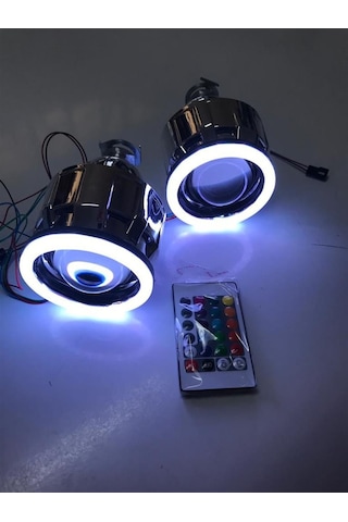 2.5 İnç Düz Bi-xenon Mercek + Yuvarlak Angel Beyaz
