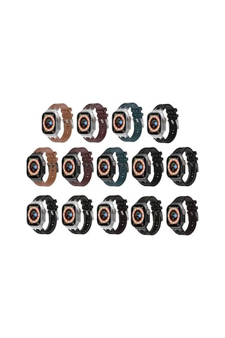 Novahub İos Watch Uyumlu 2023 44mm Timsah Dokusu Sıvı Silikon Saat Bantı Gümüş Beyaz Siyah, Kırmızı Renk Seçenekle/i