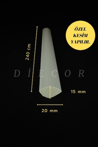 Diecor Dekoratif Boyanabilir 1 Adet 2 Cm Polistren Duvar Çıtası Beyaz 20 X 5 Model:xa232
