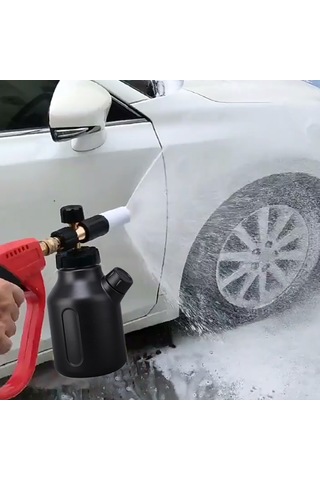 Springsun Yüksek Basınçlı Araba Yıkama Spreyi - 2201 Model Siyah Mühendislik Plastik - Ölçü İzli, Döner Başlı, Kalın Vücut, 1/4 Hızlı Takma Erkek Uç