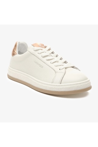 Greyder 33292 Beyaz Hakiki Deri Kadın Sneaker Ayakkabı-853 Beyaz