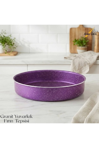 32 Cm Granit Yuvarlak Fırın Tepsisi - Violet Diğer