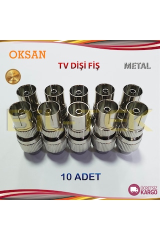 Oksan Metal Tv Dişi Fiş 10 Adet