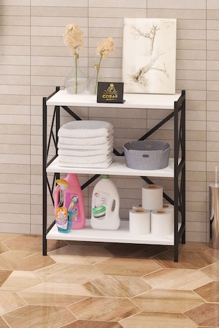 Cosargroup Banyo Düzenleyici Banyo Dolabı Çok Amaçlı Dolap 3 Katlı Metal Mutfak Düzenleyici Csrrf021