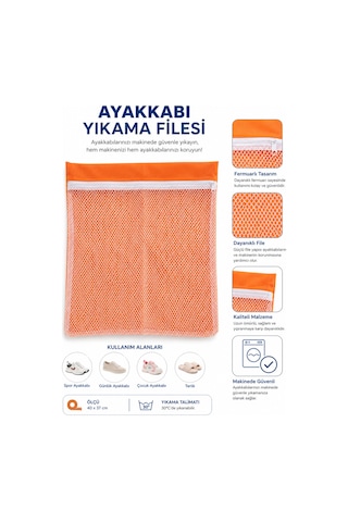 2 Li Yıkama Filesi Seti 40x38 Cm Ayakkabı Yıkama Filesi + 38x58 Cm Boğmalı Çamaşır Filesi Diğer