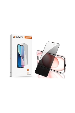 İphone 15 Uyumlu Ekran Koruyucu 5d Hayalet Temperli Cam - Siyah - T30141