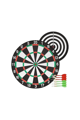 Çift Taraflı Dart Tahtası Ve 6 Adet Metal Uçlu Ok 40 CM Bullseye