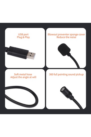 Lemestar Usb Mini Mikrofon - 360 Ses Alma, Taşınabilir Ve Kolay Kullanım İçin Pc/laptop Uyumlu