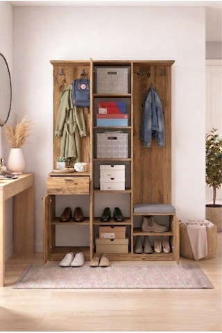 Harmony Partmanto Vestiyer Ayakkabılık 106x190x39 Cm - Modern Tasarım Kahverengi