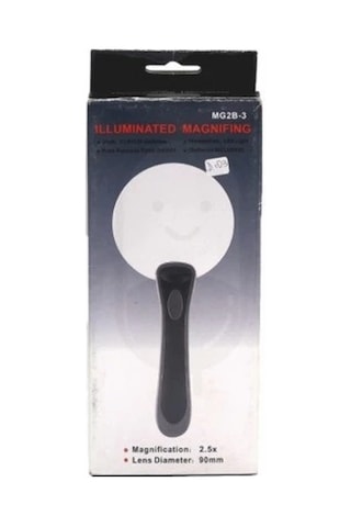 2 Led Işıklı 2.5x90mm Okuma Büyüteç 07c02