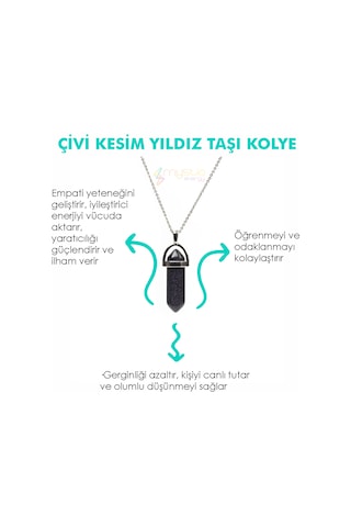 Mystic Energy Doğal Taş Yildiz Taşi Ister Kolye Ister Anahtarlık N11.31131 Gümüş