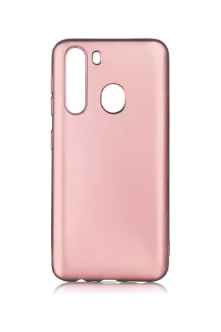 Samsung Uyumlu Galaxy A21 Kılıf Zore Premier Silikon Kapak Rose Gold