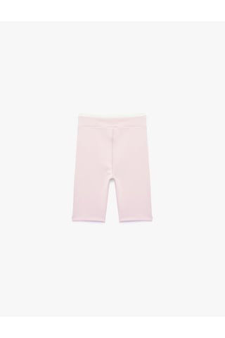 Koton Beli Lastikli Basic Biker Kısa Tayt Pembe 6skg40208ak Gül