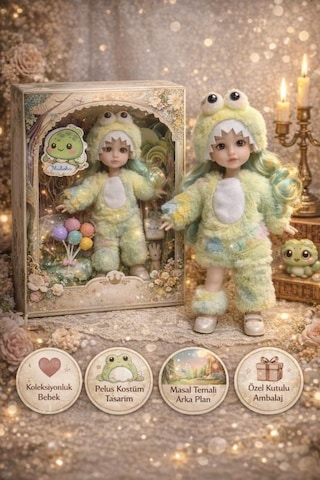 Ctoy Kostümlü Oyuncak Bebek Seti Peluş Canavar/dino Kostümlü Masal Temalı Bebek Ctoy-qj183b