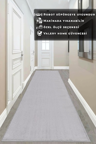 Yıkanabilir Post Peluş Yolluk Açık Gri