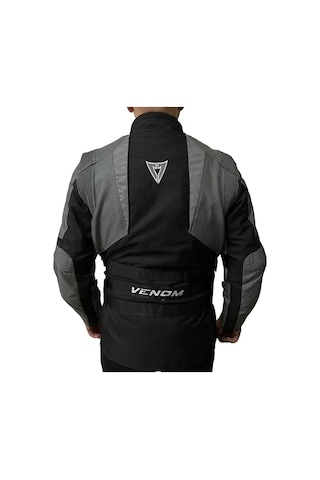 Venom Motosiklet Montu Tourex 4 Mevsim Ce Sertifikalı Long Touring Motorcu Mont Siyah-gri