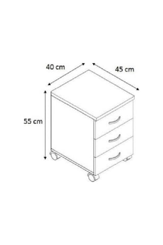 Kobiç Hareketli 3 Çekmeceli Ofis Ve Ev Kesonu Kilitsiz 40x45x55 C