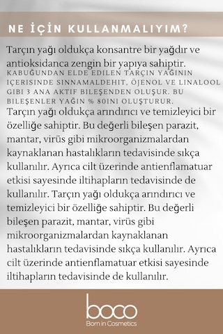 Boco Born In Cosmetics %100 Saf Tarçın Uçucu Yağı 5 ML