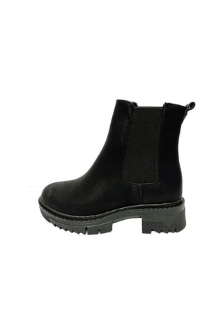 Fix 6011 Yağlı Deri Trend Fashion Kadın Bot Siyah