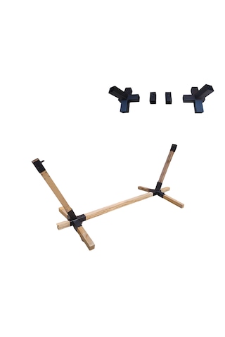 Hamak Elemanları Demir Bağlantı Ayak Ayağı 8x8cm Salıncak Bahçe Siyah