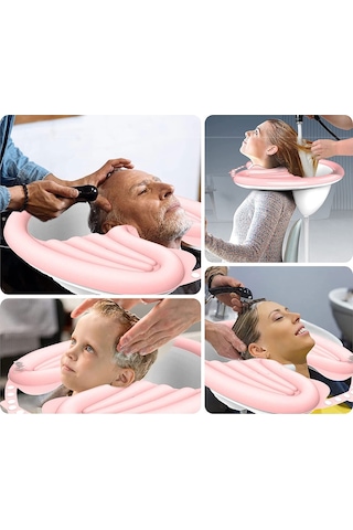 Joints Portatif Taşınabilir Hasta Hamile Saç Yıkama Havuzu Pembe