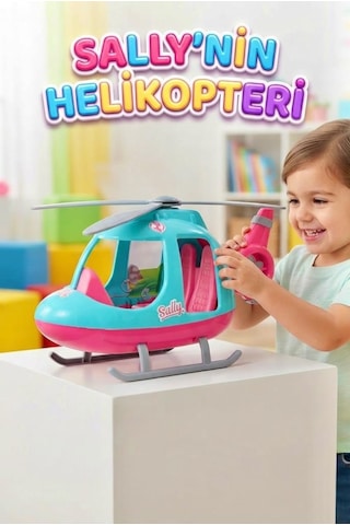 Sally Love To Fly 45 Cm 2 Kişilik Oyuncak Helikopter Hareketli Pervane Ve Direksiyon Mekanizmalı