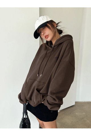 Altamira Unisex Yıldız Sırt Baskılı Oversize Kapşonlu Sweatshirt 001