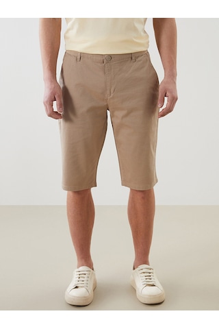Lcwaıkıkı Classic Bej Standart Kalıp Gabardin Erkek Şort