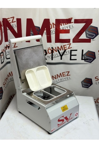 Sönmez Vakum 2 Bölme Karton Tabak Kapatma Yapıştırma Makinesi