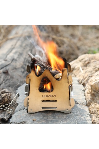 Jeemson Çelik Paslanmaz Katlanabilir Dört Kenarlı Odun Fırını - Hızlı Isıtma, Çoklu Havuzlu, Kamp Ve Doğa Seyahatleri İçin Gümüş