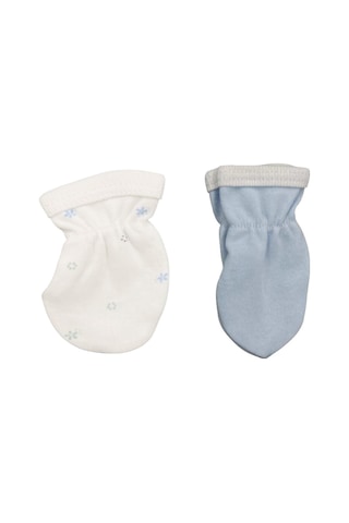 Sebi Bebek Eldiveni 0-3 Ay 9903 Mavi-ekru Mavi - Ekru