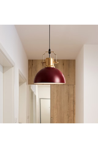 Haus Minimal Gold Detaylı Metal Wine Red Sarkıt Küçük Alanlara Uygun Mutfak Koridor Avize Kırmızı